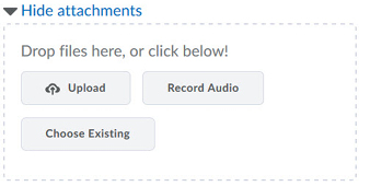 Select the button next to Add Attachment, located under the textfield for your post, to open the Attachment dialog box.